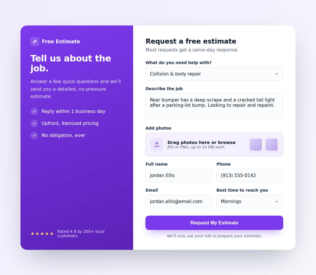 Quote & Estimate Request Form