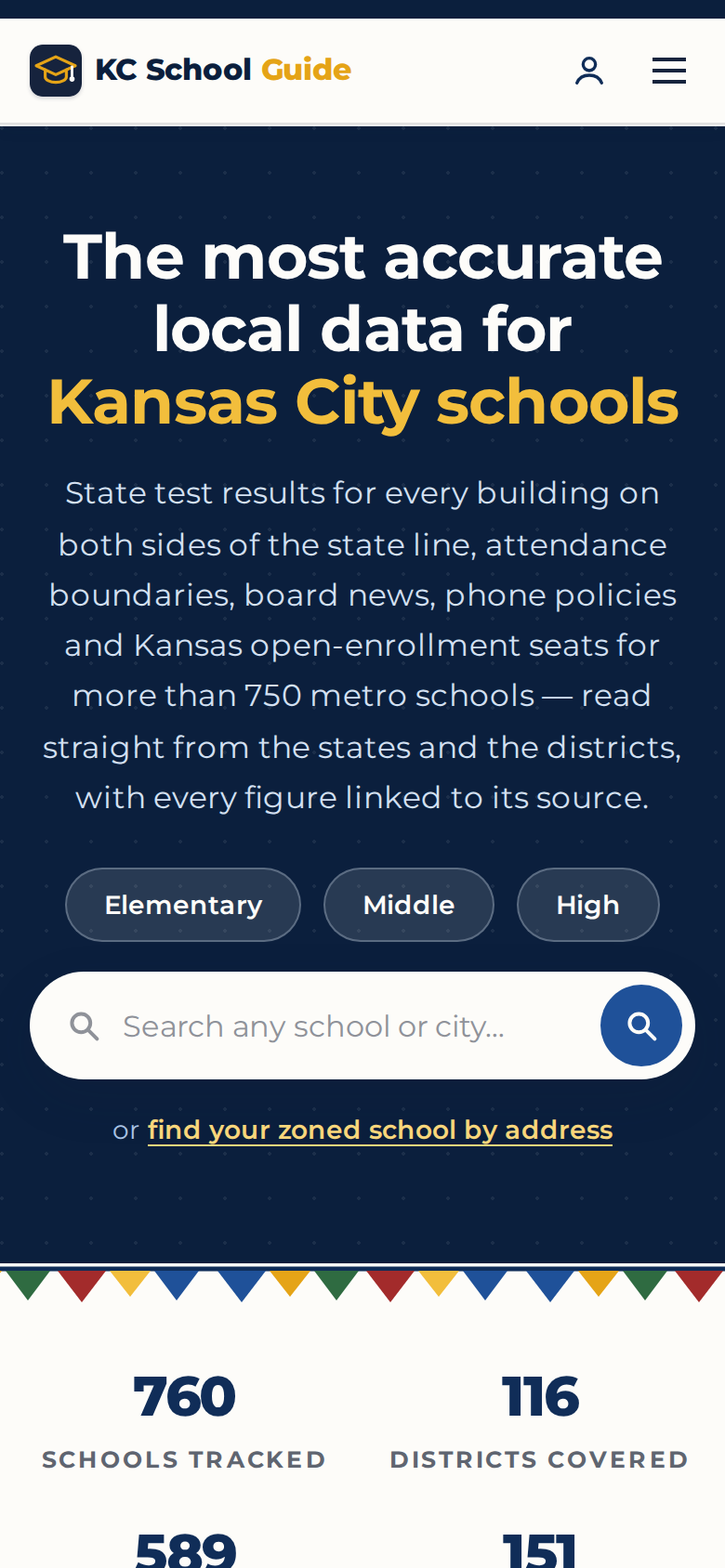 Built mobile first: most parents look this up on their phone.