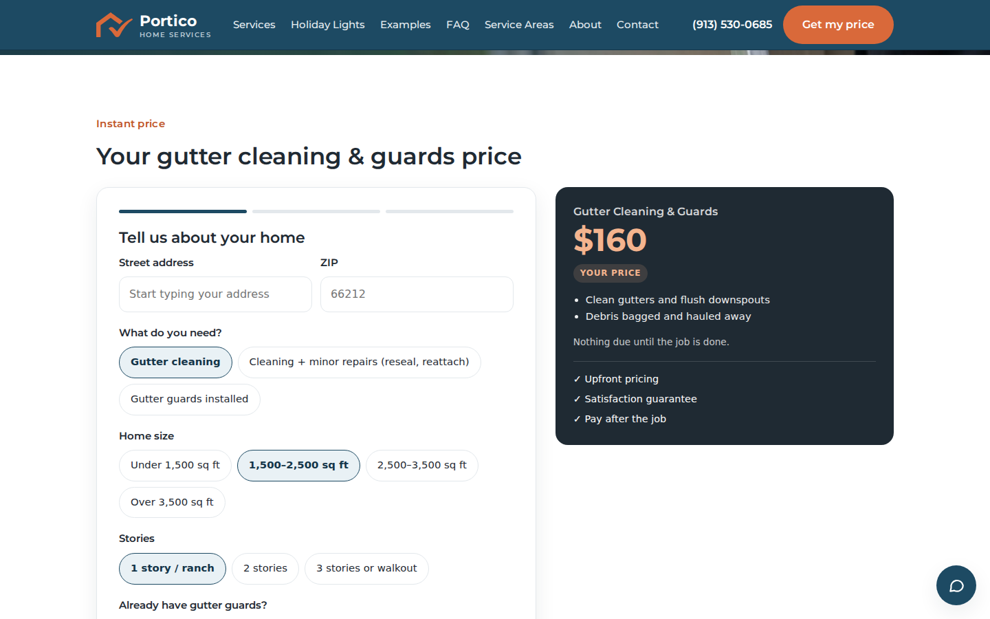 Answer a few questions about the home and the price updates live.